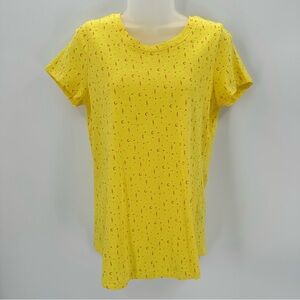 3/$15 Style & Co. Tshirt Womens M Yellow Moons Stars Tee 100% Cotton READ